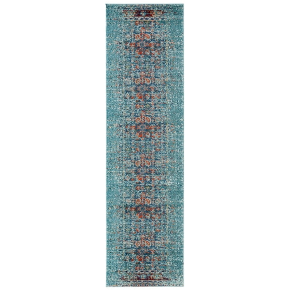 SAFAVIEH Monaco Annabelle Vintage Runner Rug, Blue/Multi, 2'2" x 14'