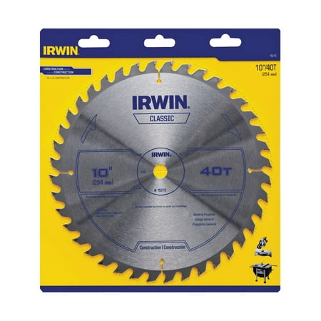 Irwin 10 Dia. x 5/8 in. Carbide Classic Circular Saw Blade 40 teeth 1 pc.
