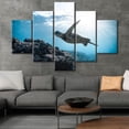 thumbnail image 3 of TISHIRON 5PCS Framed Ocean Theme Canvas Wall Art Set,50"x24" Sea Turtles Canvas Art Decor, 3 of 7