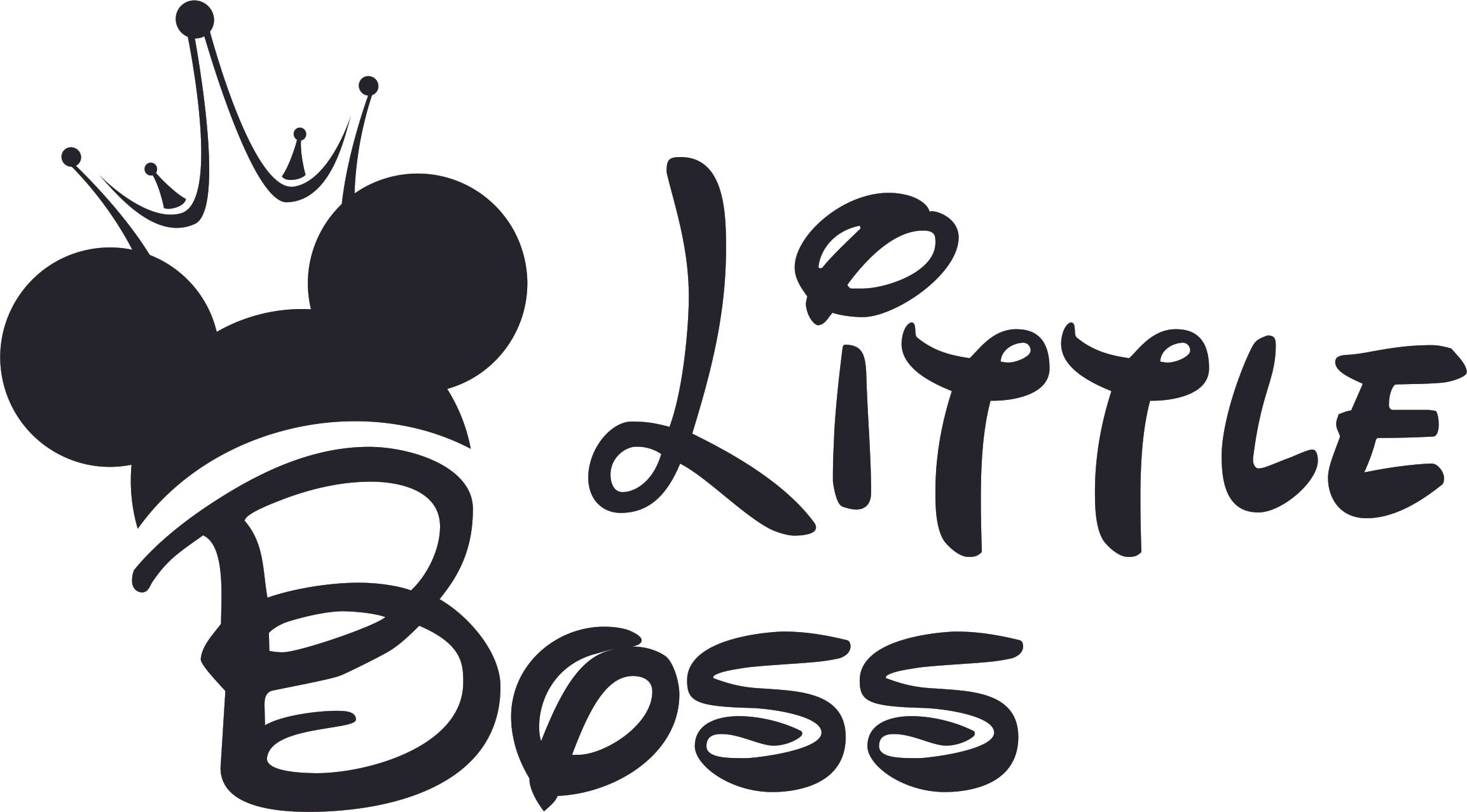 Little Boss Mickey Mouse Cartoon Design Customized Name Wall Decal