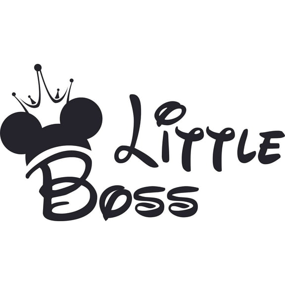 Little Boss Cartoon Design Customized Name Wall Decal - Custom Vinyl Wall Art - Personalized Name - Baby Girls Boys Kids Bedroom Wall Decal Room Decor Size (20x20 inch)