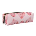 thumbnail image 1 of Fotbe Pigs Head And Donuts Estuche para Lápices de Cuero con Estampado, Estuche con Cremallera Resistente, Organizador Compacto y Elegante para Papelería, 1 of 7