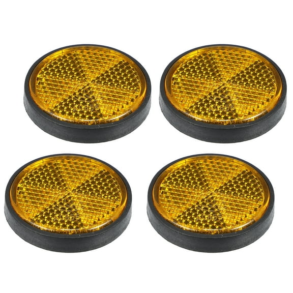 4pcs M6x1.0 Orange Plastic Universal Screw Mount Reflective Warning Reflector for Motorcycle Bicycle