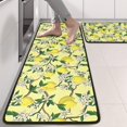 thumbnail image 2 of Kitchen Rugs Sets Of 2,Yellow Lemon Fruit Flowers Yellow Pattern Anti Fatigue Kitchen Mat Rugs Non Slip Washable,Decorative Kitchen Floor Mats for Kitchen,Sink,Laundry,17"x47"+17"x47", 2 of 5