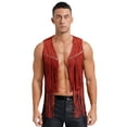 thumbnail image 1 of YONGHS Gilet Sans Manches Vintage en Faux Suède à Franges Rivets Hippie pour Hommes Rouge TG, 1 of 5