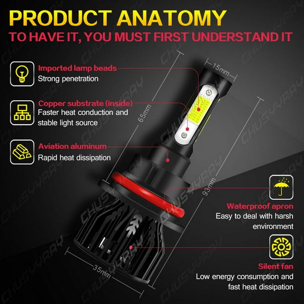 For Ford Taurus 2013-2019 2X 6000K 9012 LED Headlight Conversion Kit Hi/Low Beam Bulbs - Walmart Supplies For Ford Taurus 2013-2019 2X 6000K 9012 LED Headlight Conversion Kit Hi/Low Beam Bulbs - Walmart Supplies