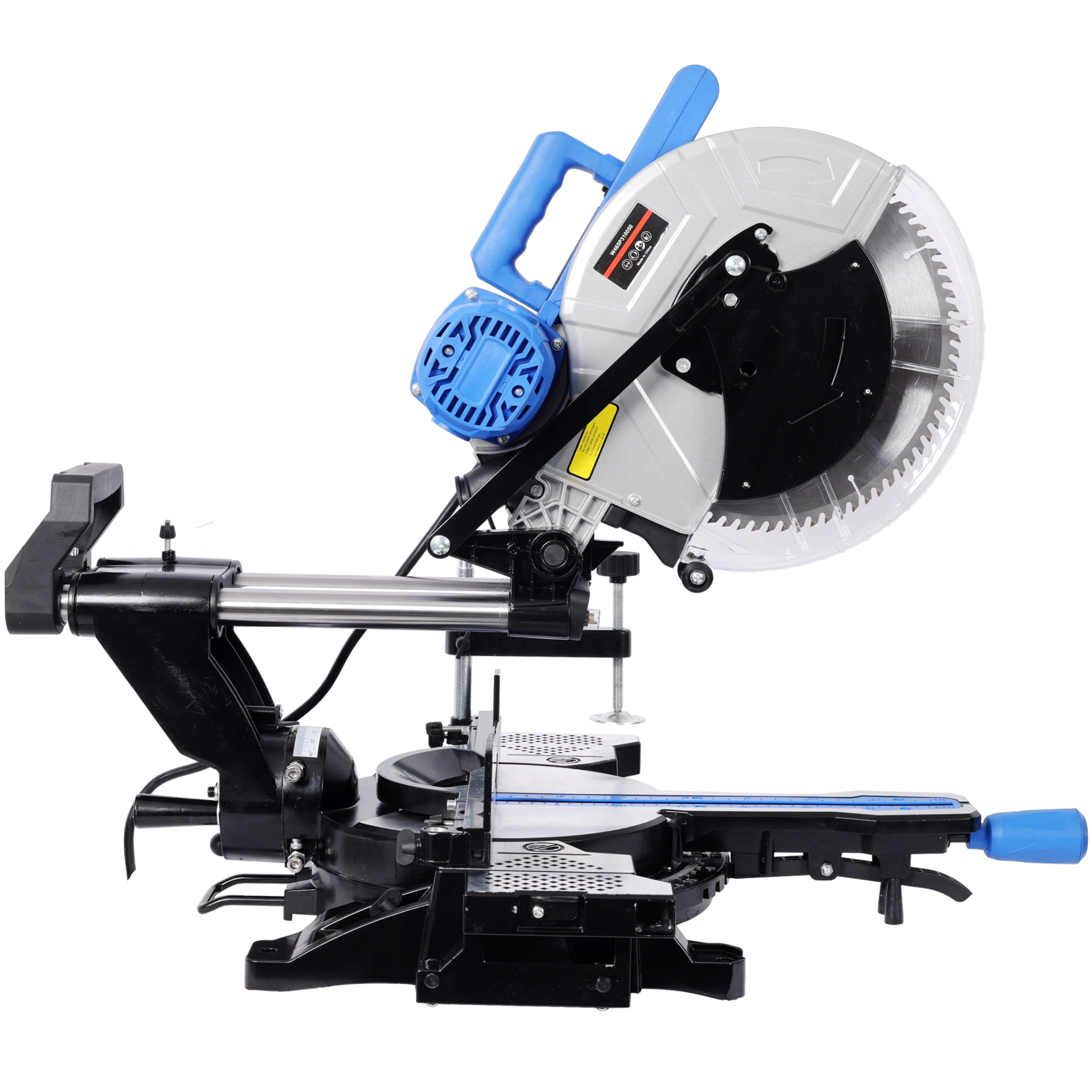 LuckyNote 12-Inch Dual Bevel Sliding Miter Saw with Laser Guide, 80T Blade, 15A Motor, 4.2"x13" Cutting Capacity Black+Blue