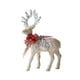 thumbnail image 2 of Figuras de renos navideños flocados, decoración navideña, centros de mesa, estatuas de ciervos estilo B dorado, 2 of 8