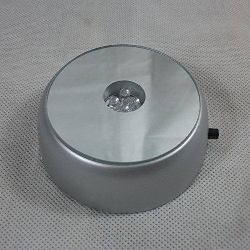 Luminous Base Light Colorful Round Stand Base for Cocktail Crystal Glass Transparent Objects Display 4 LED White Light