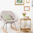 thumbnail image 2 of 2 Tier Gold Side Table, Folding Round Metal End Table Small Nightstand with Two Removable Tray for Bedroom Living Room Small Spaces Bedside Gold, 2 of 10