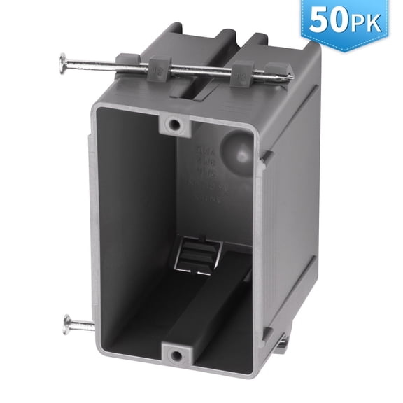 50 PCS Single Gang Fire Rated Electrical Box, ETL Listed Compliant with UL514C & UL263,Perfect for Electrical Upgrade &Residential Remodeling