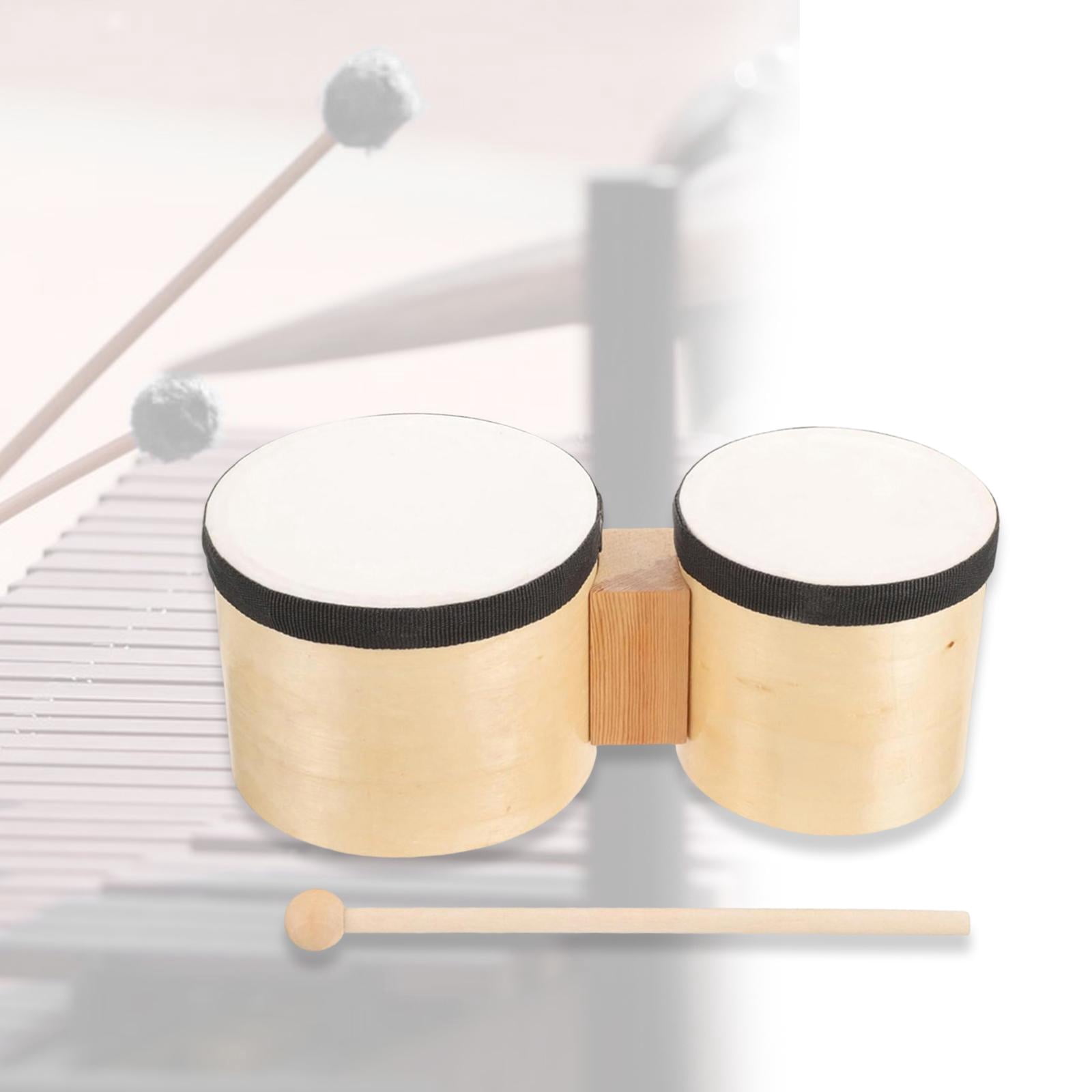 LeeQinersw Mini Bongo Drum Wood 6'' and 5' Tambourines for Parties Early Education 1-3
