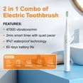 thumbnail image 5 of Fairywill Electric Toothbrush Water Flosser Combo, 47000/min Sonic Toothbrush with 5 Modes and 300ml Oral Irrigator,4 Brush Heads & 4 Jet Tips Included, Black, 5 of 12