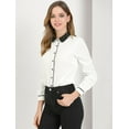 thumbnail image 2 of INSPIRE CHIC Chemisier Femme à Boutons Manches Longues Col Peter Pan, 2 of 6