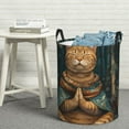 thumbnail image 6 of Sikiie Surreal Meditating Cat Print Round Dirty Clothes Basket, Waterproof Standing Foldable Storage Basket, for Laundry Room, Bedroom, Bathroom Storage-Medium, 6 of 6