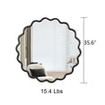 thumbnail image 4 of Hassch Rustic Round Wall Mirror, 31 Inch Black Wood Circle Mirror with Wavy Shaped, Farmhouse Decorative Mirror for Living Room, Bedroom, Kitchen, Entryway, 4 of 9