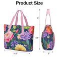 thumbnail image 3 of Tote Bag for Women - Colorful Floral Pattern Shoulder Bag - Large Utility Work Duffle Bag with Zipper Handbag for Travel, Work, Sprots, 3 of 5