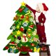 thumbnail image 1 of Filz Weihnachtsbaum, Weihnachten DIY Deko, 3.2ft Weihnachtsbaum Mit 32 Pcs Ornamente Wand Dekor Mit 50LED Lichterkette Für Kinder Home Tür Wand Dekoration Zhivalor CWY-1479, 1 of 5
