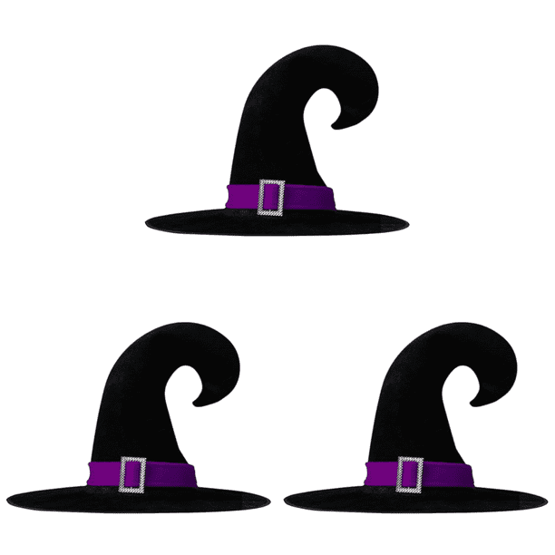 Sombrero Bruja Halloween Con Hebilla Puntiagudo Ancha para Fiestas Carnavales () Morado