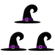 thumbnail image 1 of Sombrero Bruja Halloween Con Hebilla Puntiagudo Ancha para Fiestas Carnavales () Morado, 1 of 4