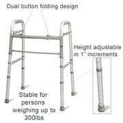 Carex Folding Walker for Seniors, Adult Walker, Portable Medical Walker with Adjustable Height, 30-37 Inches