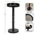 thumbnail image 6 of Kate and Laurel Bellport Farmhouse Round Drink Table, 10 x 10 x 22, Black, Decorative Traditional Mini Table for Use as Charming Indoor Plant Stand or Living Room Pedestal Table, 6 of 10