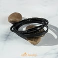 thumbnail image 4 of 555Jewelry Mens Unisex Stainless Steel Braided Wrap Multi Layer Leather Cord Magnetic Clasp Wristband Bracelet, Black 8 Inch, 4 of 7