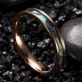 thumbnail image 3 of 4 mm Wide Rose Gold Inlaid with Abalone Shell Men and Women Tungsten Steel Ring, 3 of 3