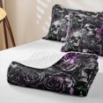 thumbnail image 4 of Homewish Goth Sugar Skull Twin Quilt Set,Spooky Halloween Twin Coverlet Set,2 Pieces, 4 of 7