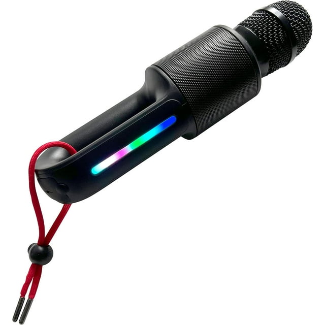 Micrófono Karaoke Bluetooth Singing Machine con Altavoz, Luces LED y 22 Efectos de Voz, Portátil para Adultos y Niños, Color Negro
