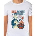 thumbnail image 3 of Red White Barbeque Men's George Washington Grill Master 4th of July BBQ Short-Sleeve Funny T-Shirt, 3 of 5