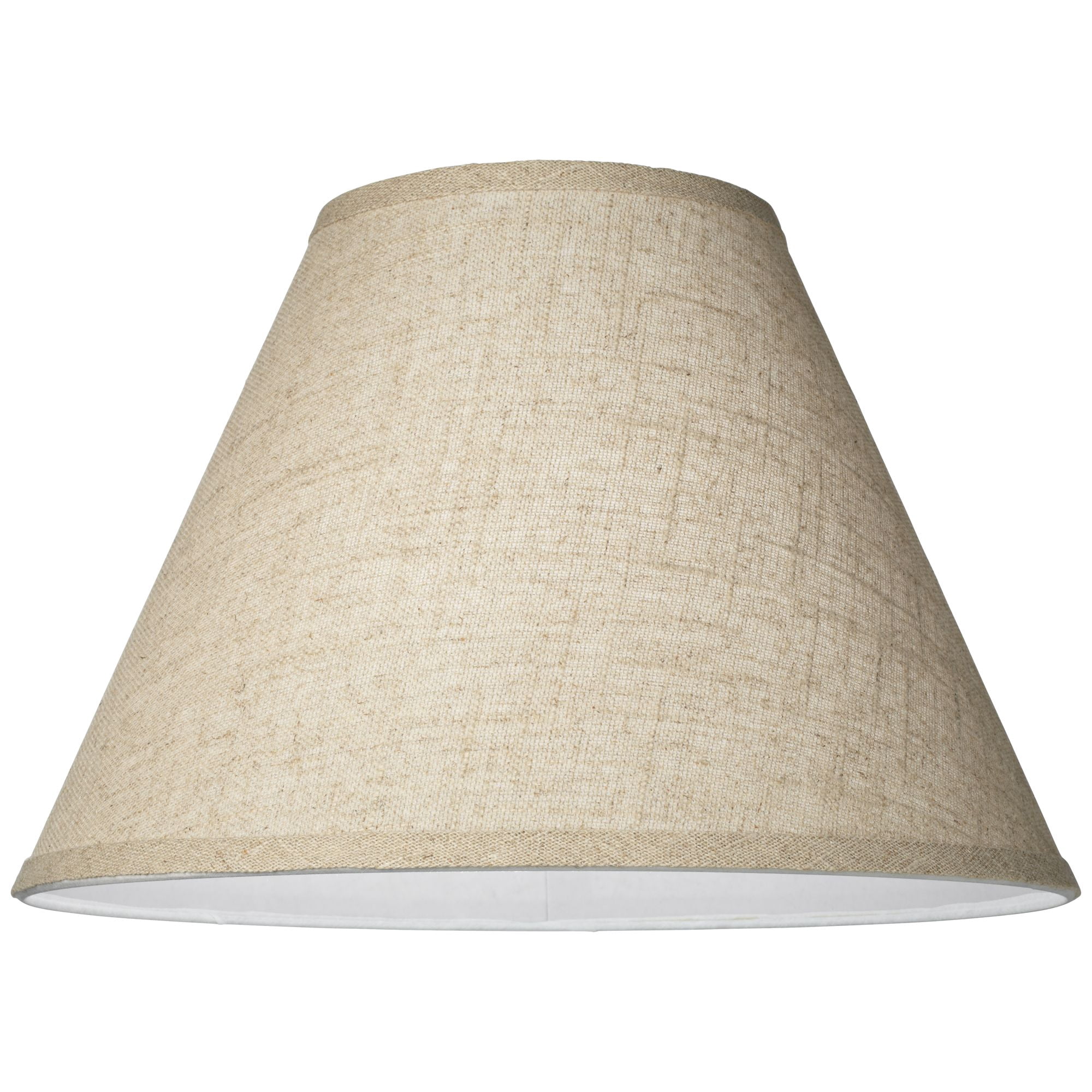 Springcrest Set of 2 Empire Lamp Shades Fine Burlap Medium 6.5" Top x 15" Bottom x 10.75" Slant Spider Replacement Harp and Finial