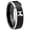 Black 2 Tone Beveled Edge, variant on Poodle Design Concave Black Tungsten Men Ring 10MM