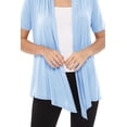 thumbnail image 5 of Women's Casual Short Sleeve Draped Open Front Solid Cardigan, 5 of 6