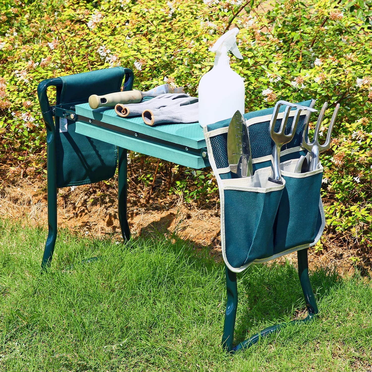 Great Tool for Happy Gardening Ohuhu Garden Kneeler and Seat with Thicken /& Widen Soft Kneeling Pad
