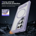 thumbnail image 6 of Decase Magnetic case for Samsung Galaxy S22 Ultra Case,Built-in Kickstand,Compatible with Mag-Safe, Dual-Layer Protection Military Grade Protective Phone Case for Samsung Galaxy S22 Ultra,Purple+Clear, 6 of 9