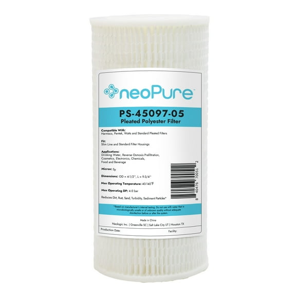 Neo-Pure PS Series Standard Efficiency Pleated 9-3/4-Inch BB 1-Pack Replacement Water Filters
