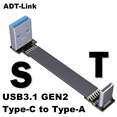 ADT USB C Female To USB 3.0 Male Cable Adapter,5Gbps GEN 1 Type A Connector Right Angle Flat
