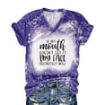 thumbnail image 4 of 2023 Women's Floral Tunic Tops Casual Blouse V Neck Short Sleeve Buttons Up T-Shirts, 4 of 5