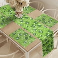 thumbnail image 2 of Ambesonne Tea Party Table Runner & Placemats, Tea Time Daisy Blooms, Placemat 4 pcs + Runner 14"x72", Lime Green Dark Green, 2 of 2
