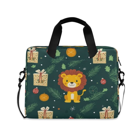 Laptop Bag Laptop Briefcase 15.7 x 3 x 11.8 Inches Laptop Bag Briefcases Laptop Storage Travel Laptop Bag Work Laptop Bag Christmas Lions and Presents