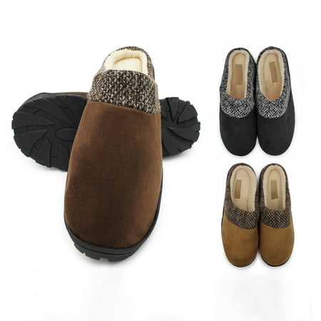 

Womens Mens Slippers Memory Foam Comfort Fuzzy Plush Lining Slip On House Shoes Indoor Outdoor