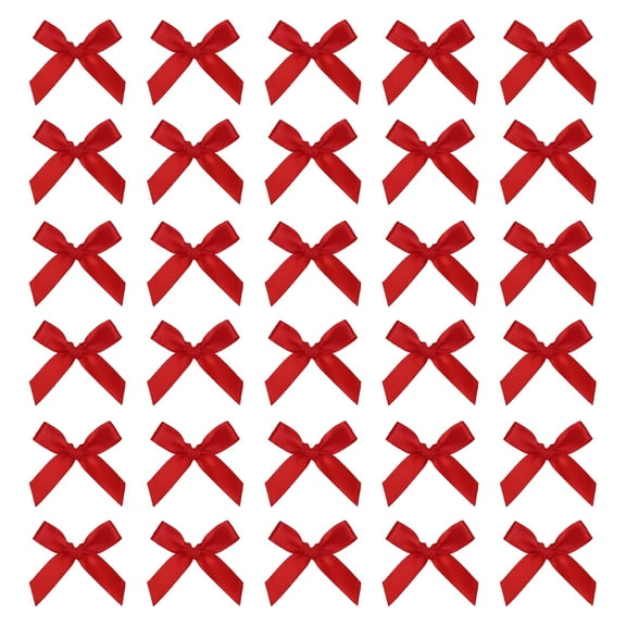 Mini Ribbon Bow 1.8 Inch Mini Small Fabric Satin Ribbon Flower Bows for Craft DIY Cake Sewing Wedding Birthday Party Wrapping Christmas Decoration, (Pack of 70, Burgundy)