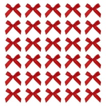 Mini Ribbon Bow 1.8 Inch Mini Small Fabric Satin Ribbon Flower Bows for Craft DIY Cake Sewing Wedding Birthday Party Wrapping Christmas Decoration, (Pack of 70, Burgundy)