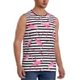 thumbnail image 2 of Haiem Men's Flamingos Print Tank Tops Summer Sleeveless Cut Off Workout T-Shirts Fitness Vest Athletic Undershirts-Large, 2 of 8