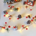 thumbnail image 4 of Christmas Pine Cones String Lights with Berries Copper for Indoor Outdoor Thanksgiving Xmas Fairy Light Battery Power ​for Garden Garland Party Decorations, 4 of 6