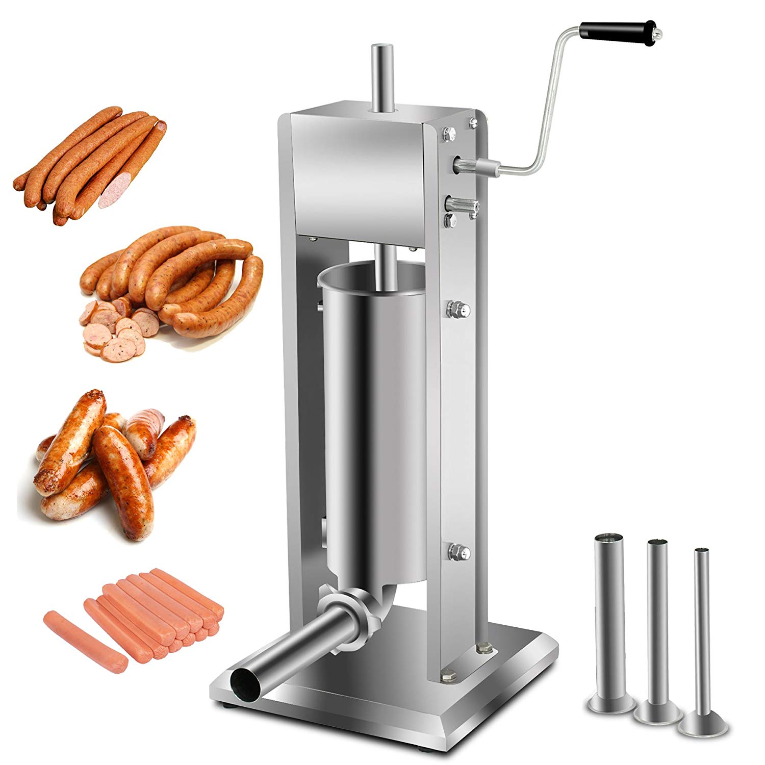Zeny Heavy Duty 5L Vertical Sausage Stuffer,11LB Two Speed Stainless