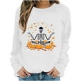 thumbnail image 6 of Kilaqueen Funny Graphic Crewneck Sweatshirts Women Soft Comfort Halloween Hoodies Oversized Sweatshirt Cat Fall Shirts Long Sleeve Tunic Tops, 6 of 6