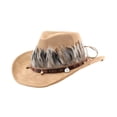 thumbnail image 3 of segolike Western Cowboy Hat Comfortable Sun Protection Hat for Gift Travel Roles Play Camel, 3 of 9