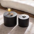 thumbnail image 3 of Leumius Nesting Coffee Table Set of 2, Round Wooden Coffee Tables Circle Modern Table, Accent End Side Table for Small Space Living Room Bedroom Black, 3 of 7